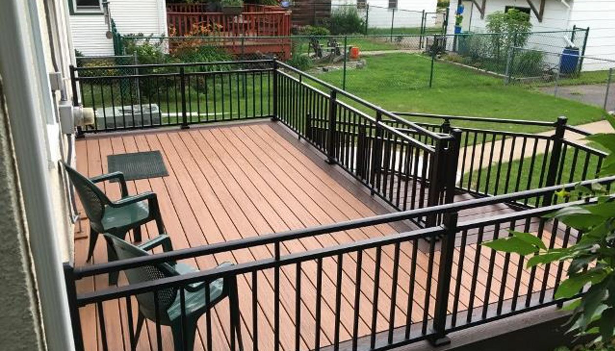 Lava Rock and Tiki Torch w/ alum railing in Minneapolis