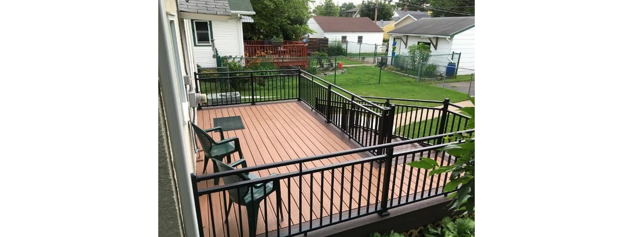 Lava Rock and Tiki Torch w/ alum railing in Minneapolis