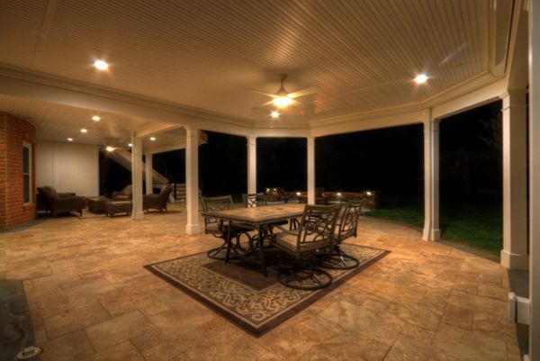 Trex Transcends Deck, Rain Escapes, Travertine Patio