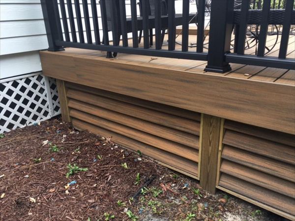 We creatively angled this skirting material for the client which added to the projects aesthetics