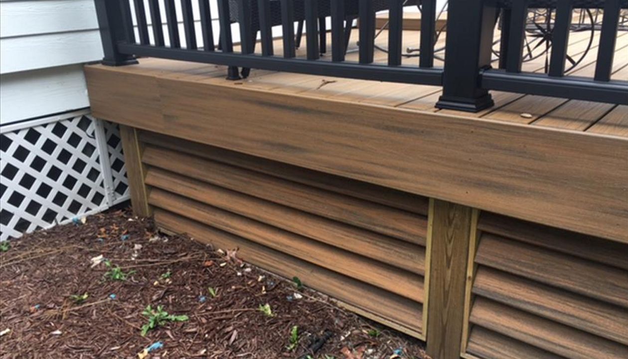 We creatively angled this skirting material for the client which added to the projects aesthetics