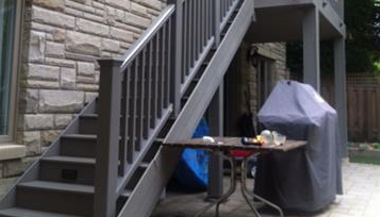 Gravel Path closed riser stair and porch