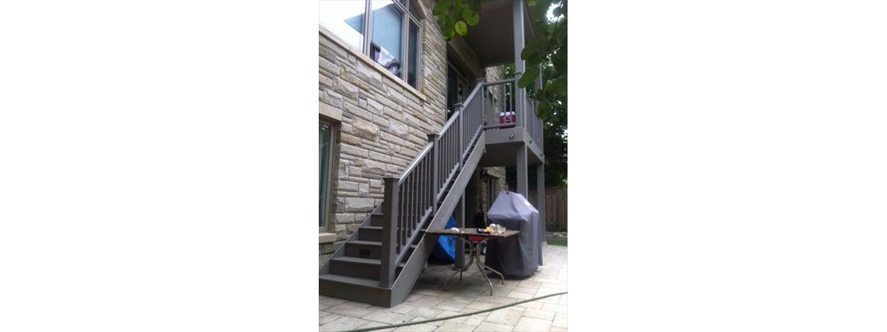 Gravel Path closed riser stair and porch