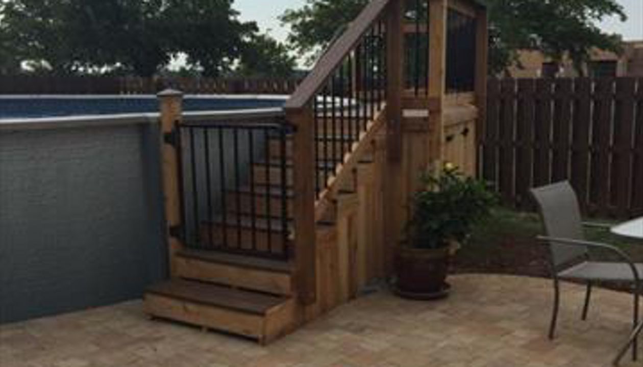 Above ground pool deck in Edmond, OK
