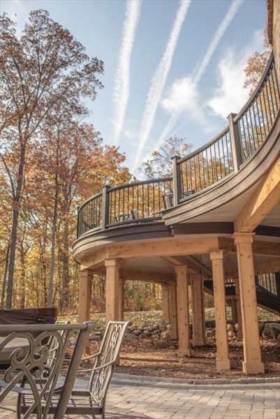 Trex transcends rope swing curved decking with Trex transcends vintage lantern border.