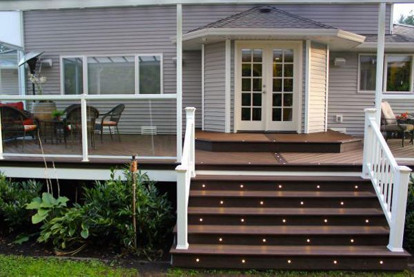 Transcend steps/recessed lights/Select rail/Snohomish Wa.