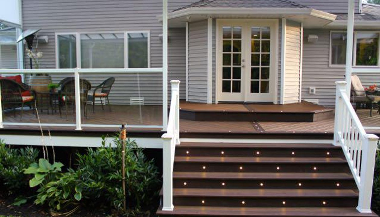 Transcend steps/recessed lights/Select rail/Snohomish Wa.