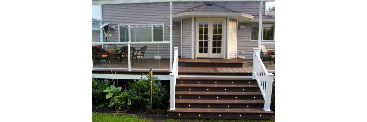 Transcend steps/recessed lights/Select rail/Snohomish Wa.
