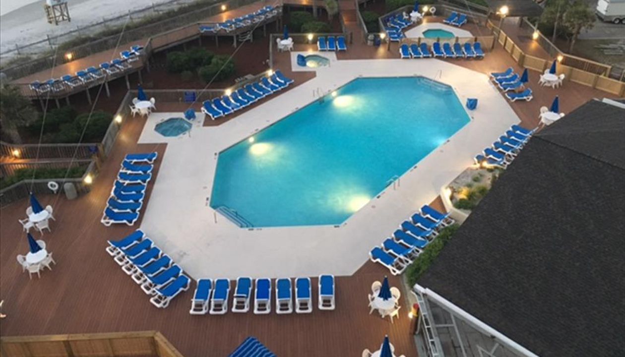 Trex around swimming pool and hot tubs