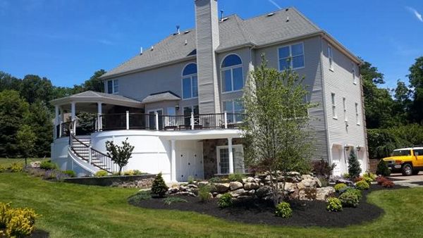 Trex Deck and Rail with Custom Roof