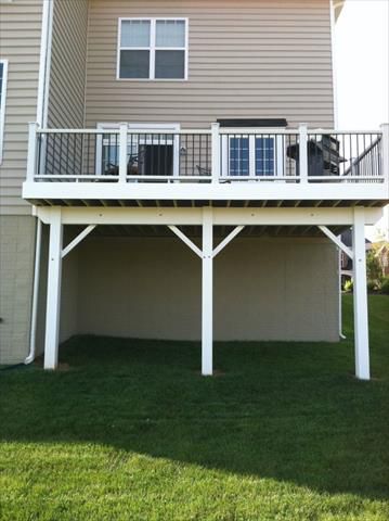 Beam faced with Trex white trim