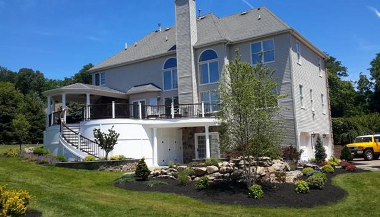 Trex Deck and Rail with Custom Roof