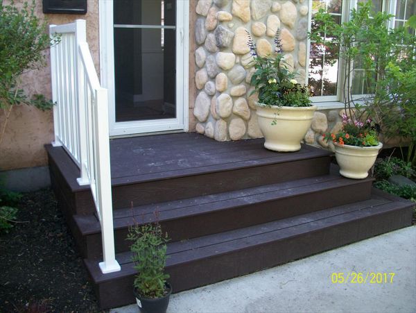 small front step and landing