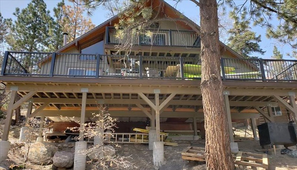 Deck renovation with Trex decking, facia and railing.