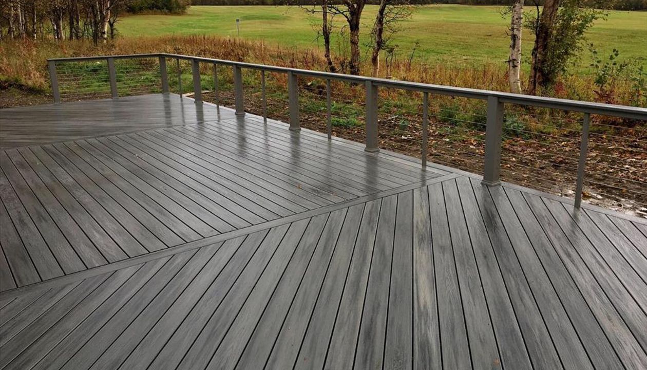Angled decking creates a visual statement.