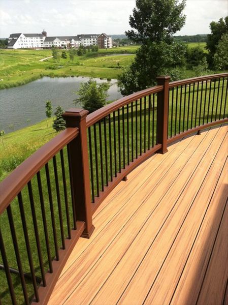 Trex Tiki Torch Transcend Decking and Curved Trex Transcend Railing Rochester, MN