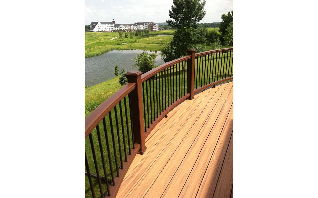 Trex Tiki Torch Transcend Decking and Curved Trex Transcend Railing Rochester, MN