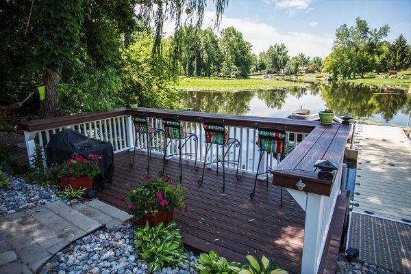 A small deck over the water.