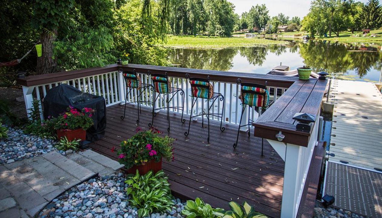 A small deck over the water.