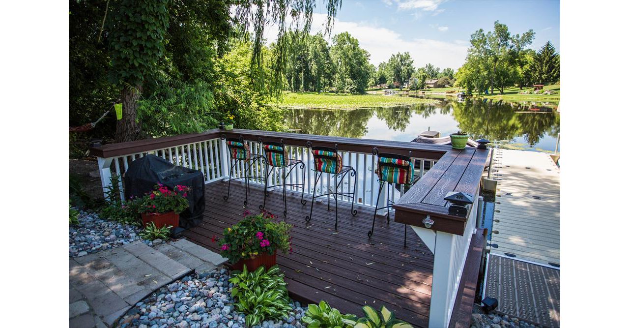A small deck over the water.