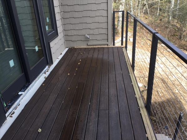 This great Trex Transcend Spiced Rum area outside of the master bedroom is a great place to share a night cap.