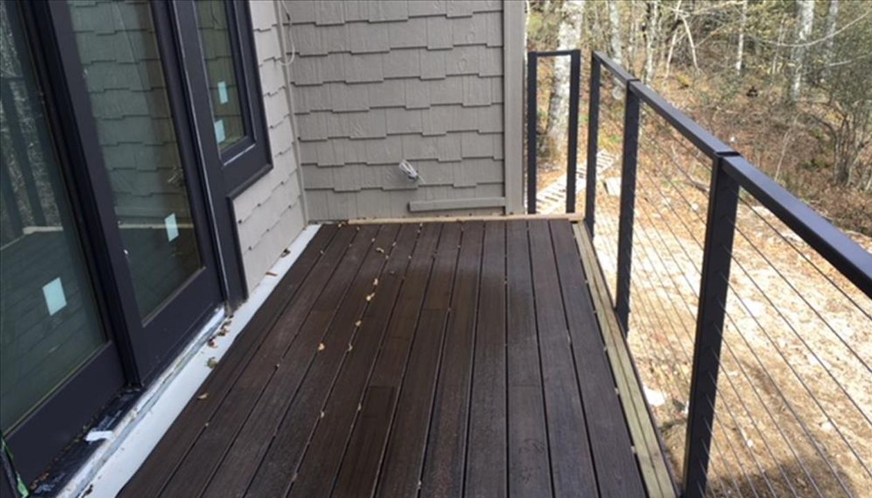 This great Trex Transcend Spiced Rum area outside of the master bedroom is a great place to share a night cap.