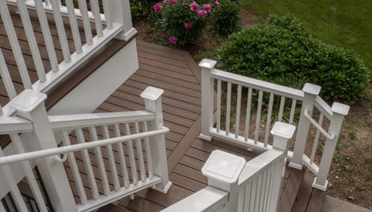 Multi-level Deck and Screened Porch, Trex Transcend, Spiced Rum, Wilton, CT