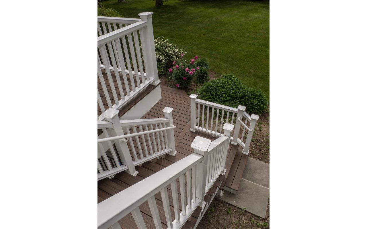 Multi-level Deck and Screened Porch, Trex Transcend, Spiced Rum, Wilton, CT