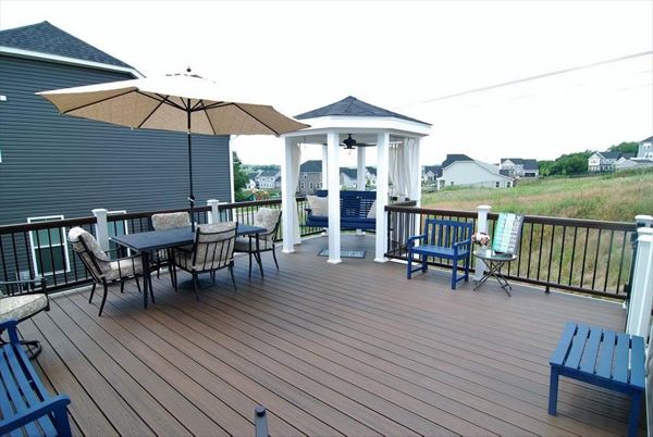 Spiced Rum deck with custom gazebo roof in Mars, PA