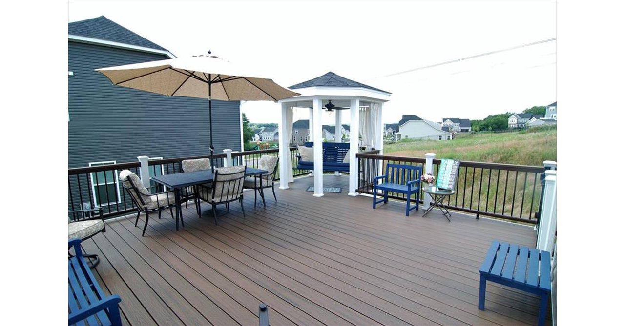 Spiced Rum deck with custom gazebo roof in Mars, PA
