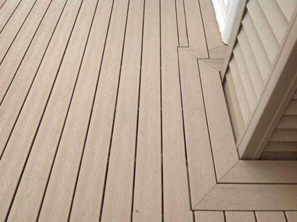 Double picture frame detail on deck surface install