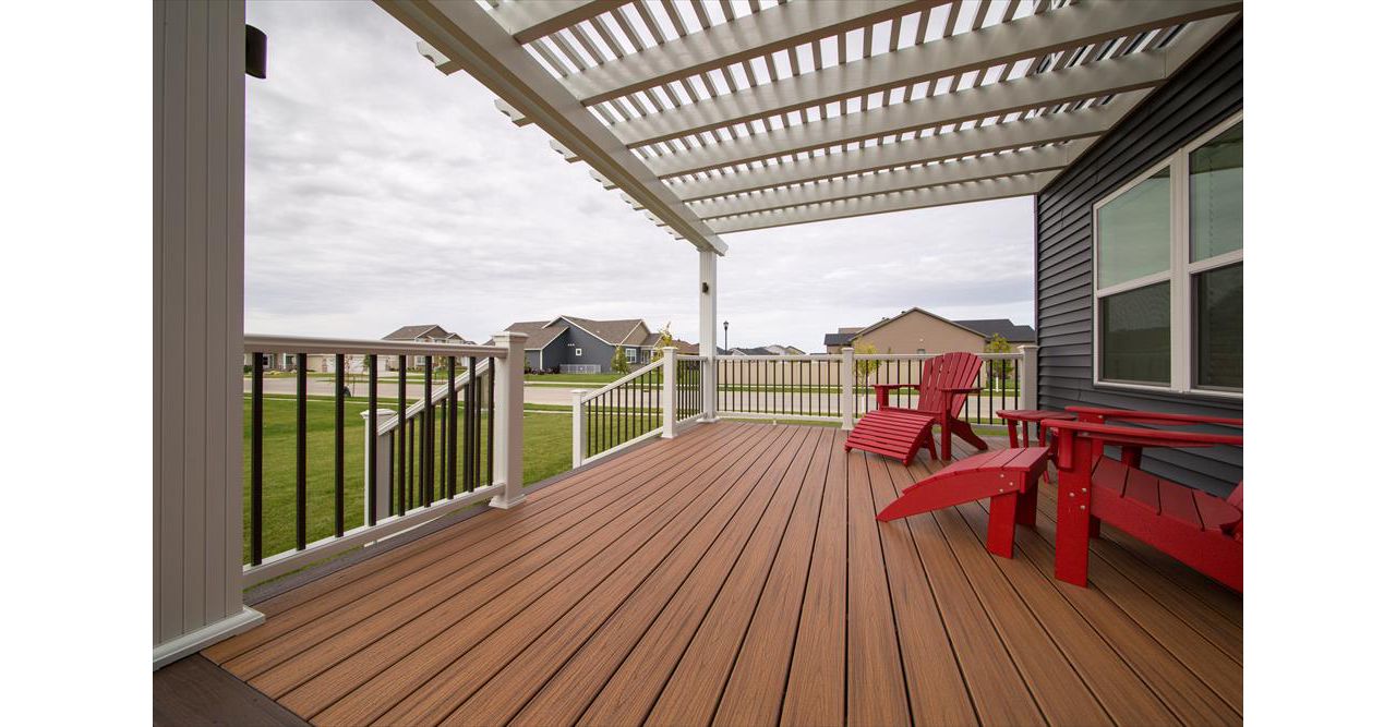 Tiki Torch with Trascend Railing and Spiced Rum Border, Fascia, and Risers