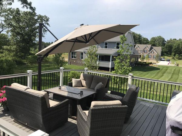 Trex Transcend Island Mist Deck Boards, Trex Transcent Cocktail Style Rail W/ 2"X4" Trex Transcend-Island Mist Top Cap, Oakland MI