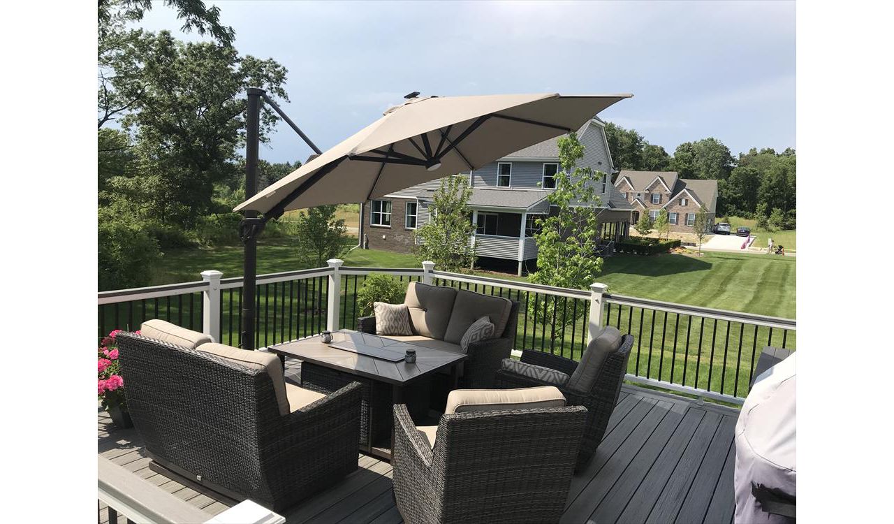 Trex Transcend Island Mist Deck Boards, Trex Transcent Cocktail Style Rail W/ 2"X4" Trex Transcend-Island Mist Top Cap, Oakland MI