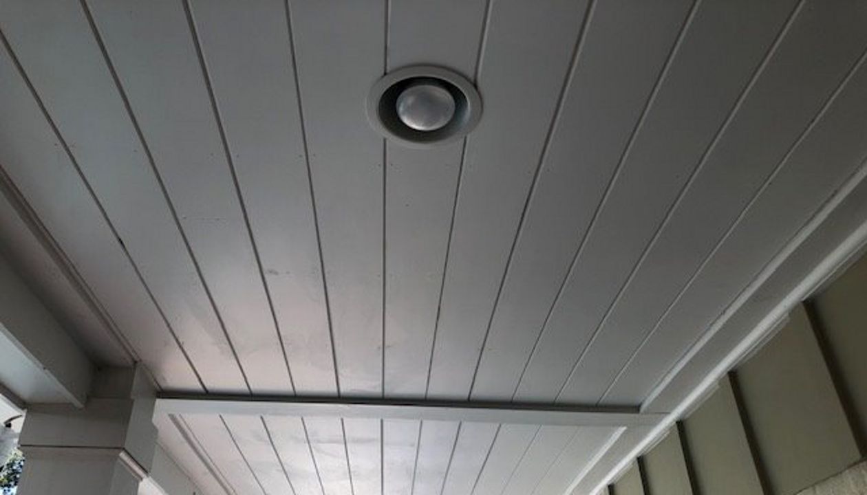 Trex RainEscape drainage system was used on this deck to make a dry space underneath