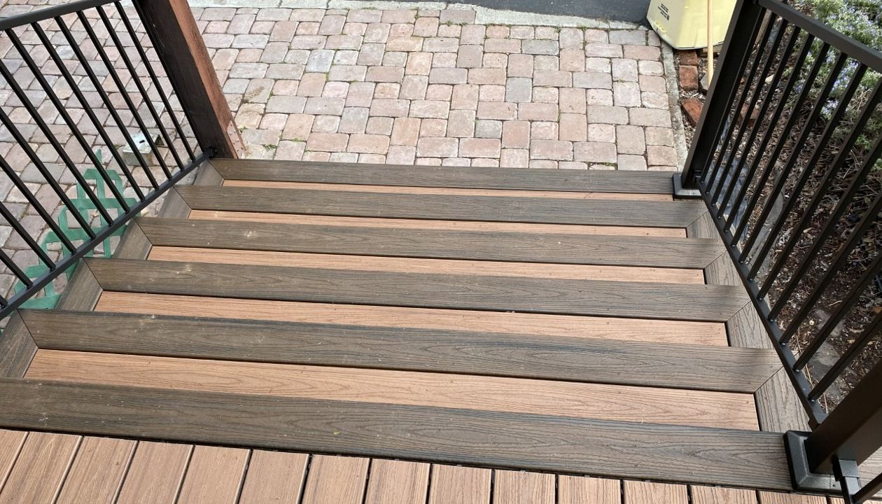 Tiki Torch Stairs with Spiced Rum Boarder Placerville, CA