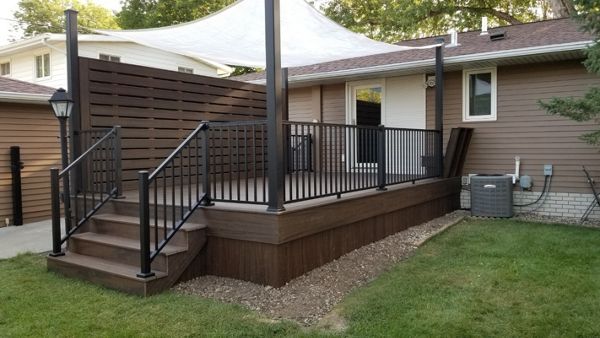 Transcend Spiced Rum Decking, Black Signature Rails, Rochester MN