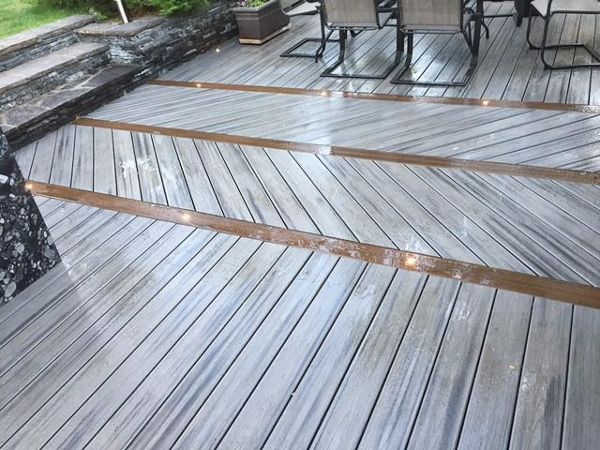 Trex Island Mist with Trex Deck Lighting - Calgary Alberta