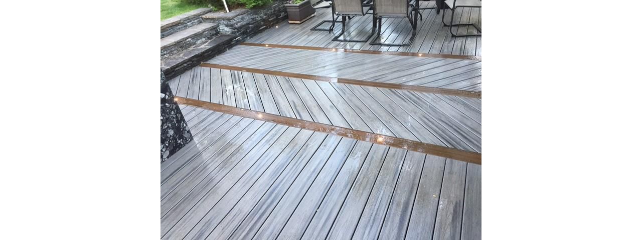 Trex Island Mist with Trex Deck Lighting - Calgary Alberta