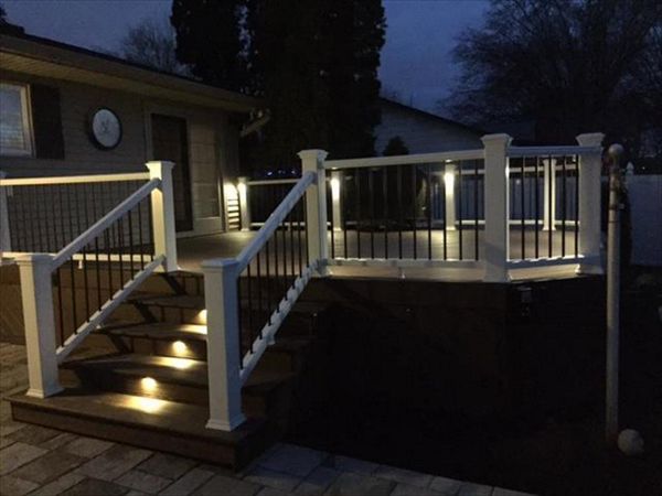 Trex Transcend Spiced Rum Decking, Trex Transcend Railing, Trex Transcend Spiced Rum Fascia, Lighting - Indianapolis, Indiana