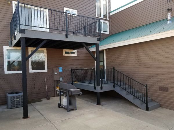 Back of house, second-story deck in Reno, Nev.