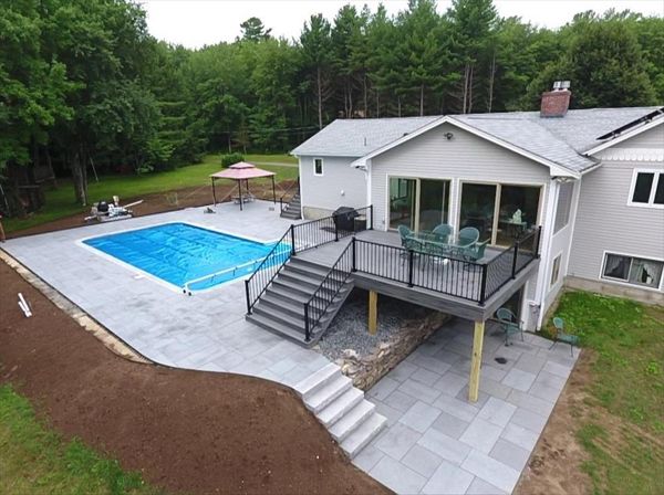 Island Mist Decking and Fascia with Signature Railing in Black