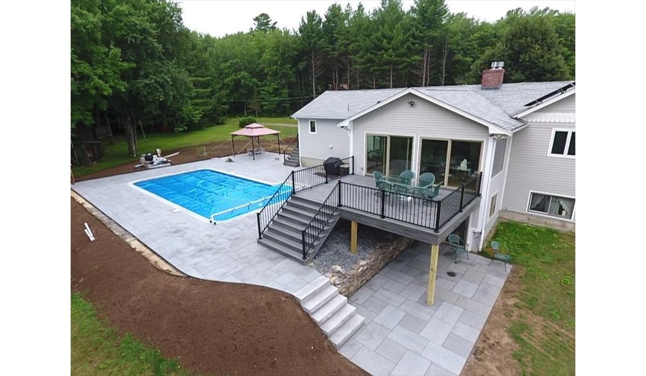 Island Mist Decking and Fascia with Signature Railing in Black