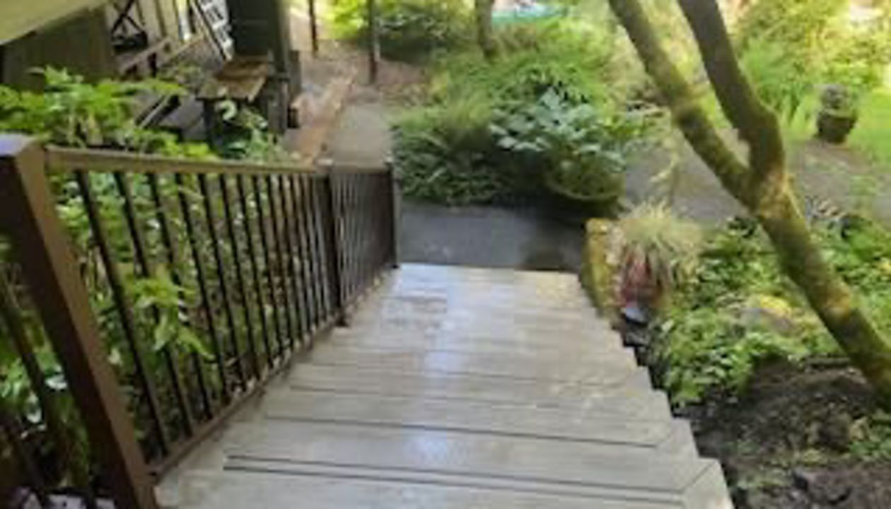 Trex Deck Biscayne with Bronze Rail in Gig Harbor Wa by Million’s Custom Landscaping and Decks
