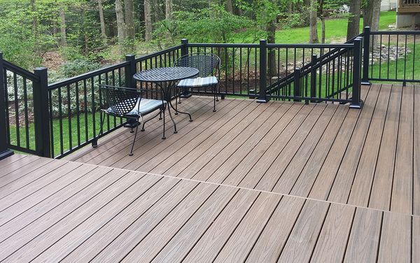 Trex Transcend Spiced Rum Composite Deck Boards with Black Aluminum railing
