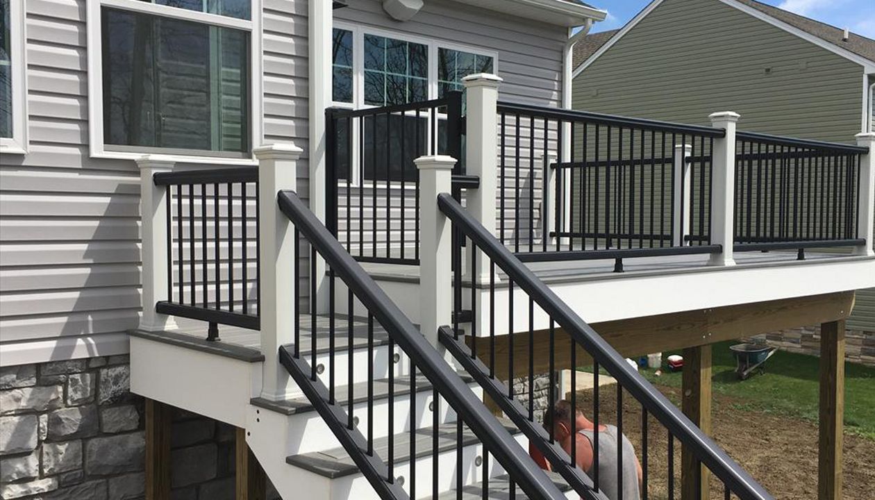 Island Mist Steps with White Facia