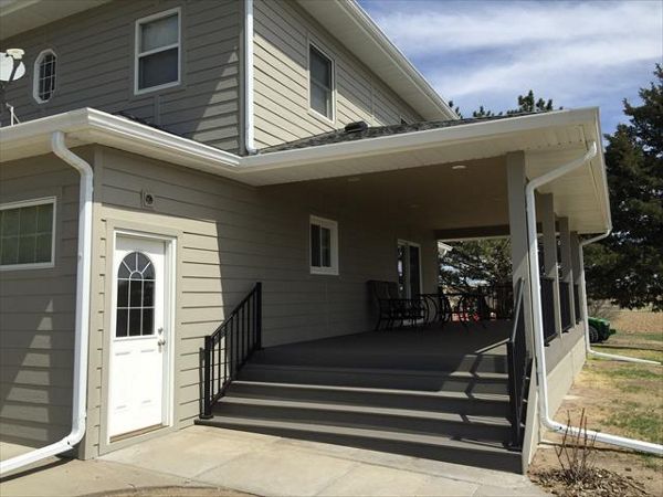 Trex Transcend custom deck with covered porch, Omaha