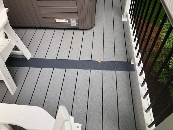 Trex Select Winchester Grey breaker board is a great visual change and mix of color on this project