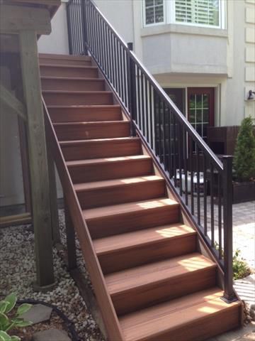 Tiki Torch - Closed riser, closed stringer stair