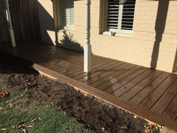 Decking Trex out the front of house